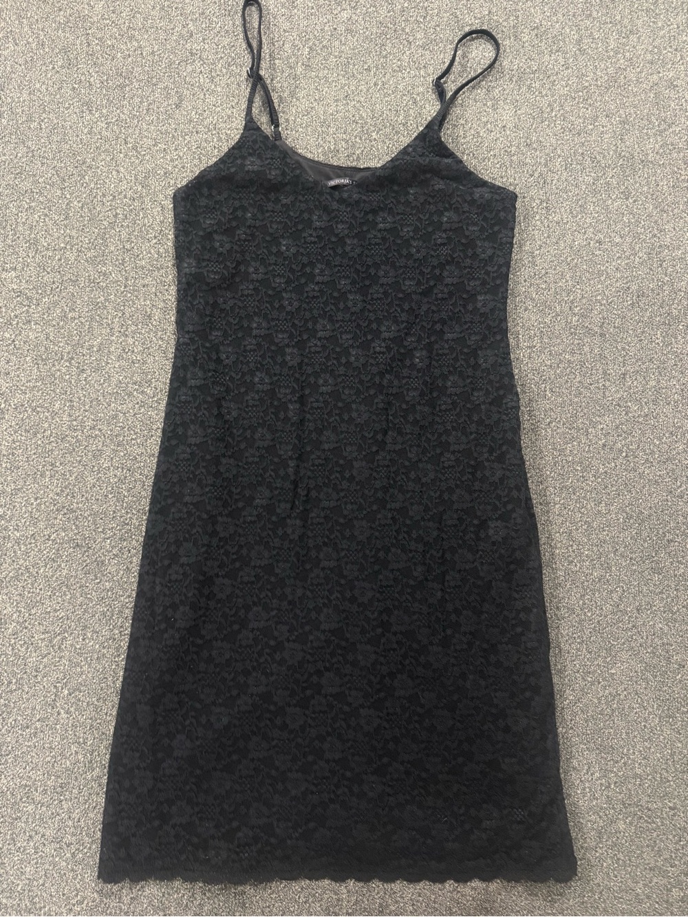 Victoria’s Secret Black Lace Slip Dress with Spaghetti Straps